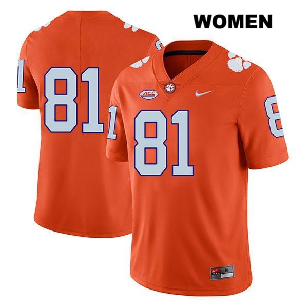 Women's Clemson Tigers #81 Drew Swinney Stitched Orange Legend Authentic Nike No Name NCAA College Football Jersey ACD3846WP